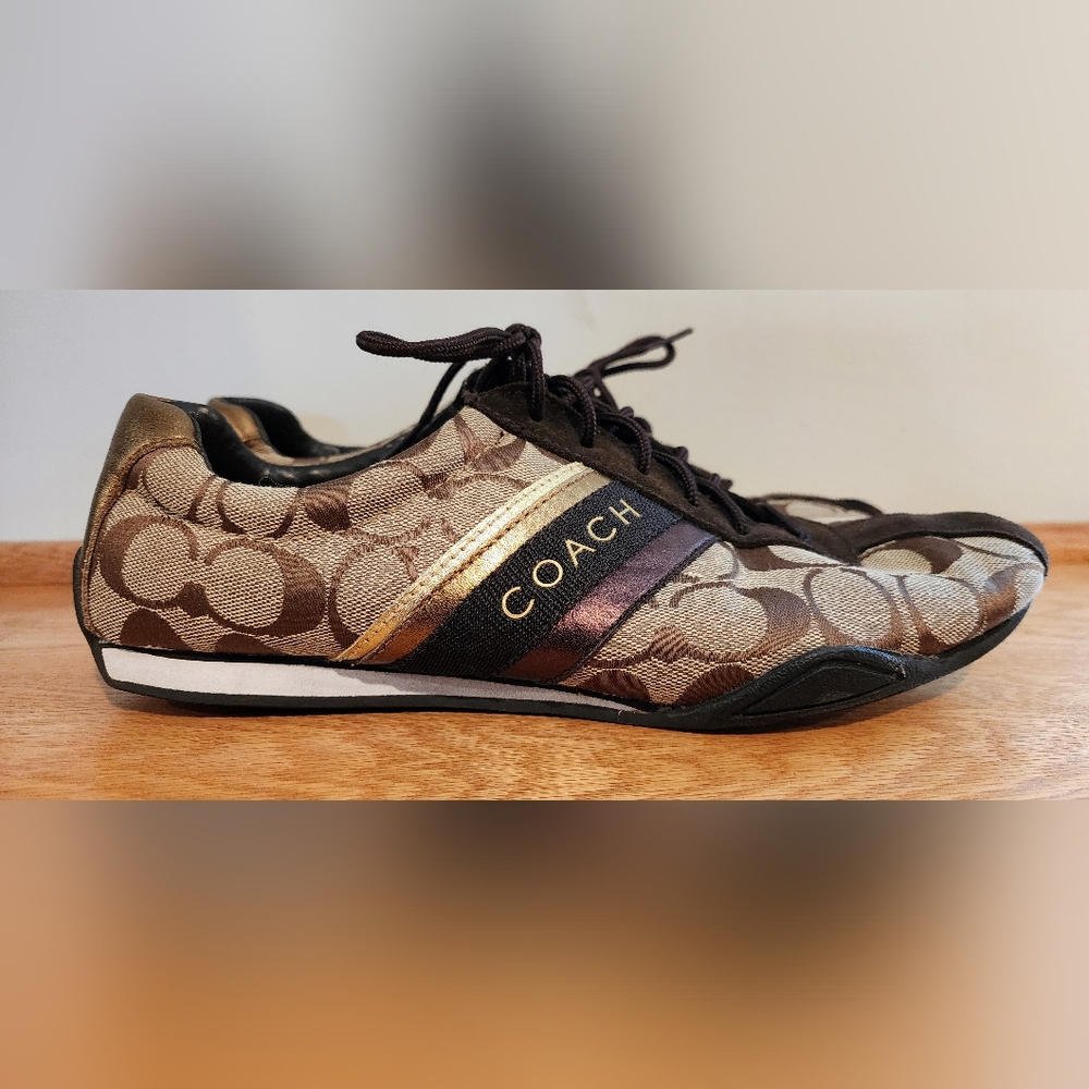 Coach Brown and Gold Sneakers